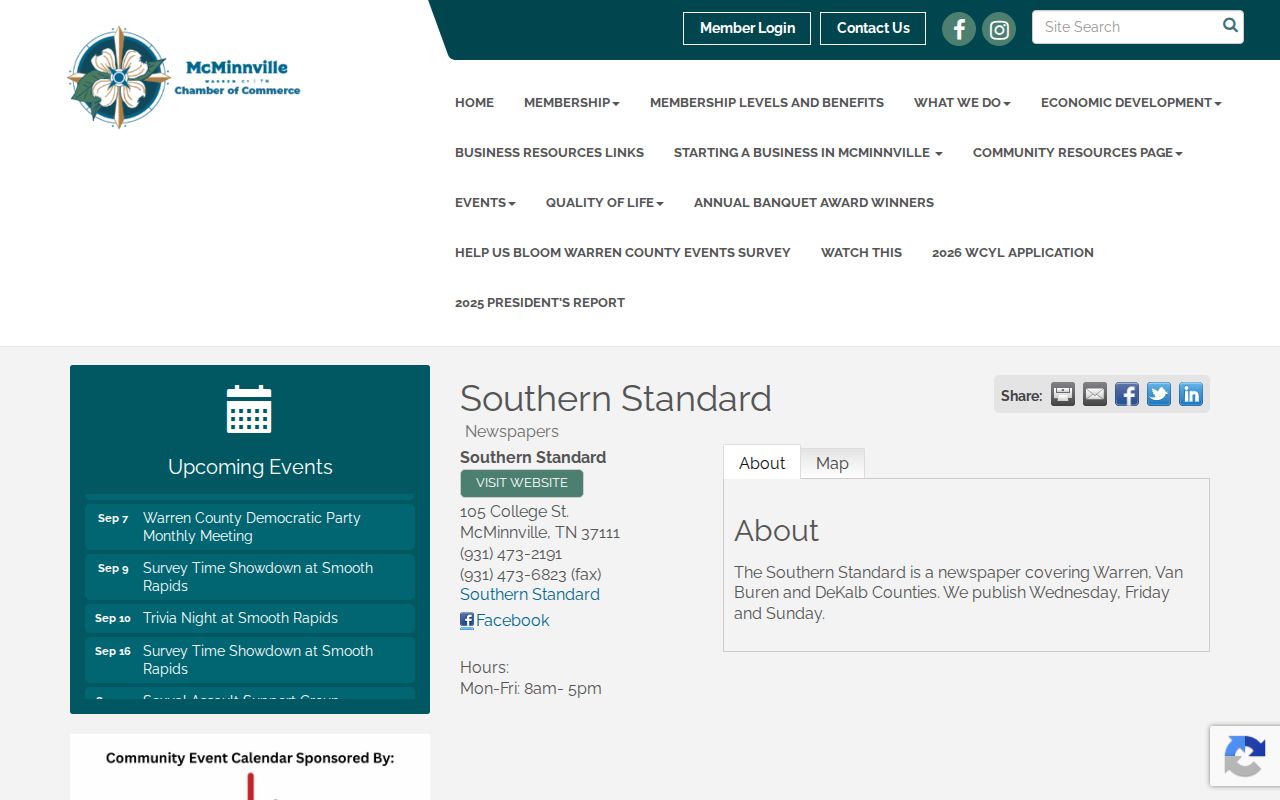 Southern Standard local listing for Warren County crime news and court reporting