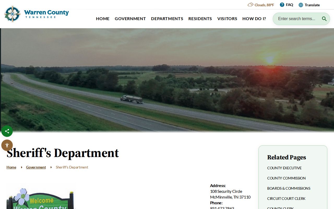 Warren County booking records source at the Warren County Sheriff’s Department